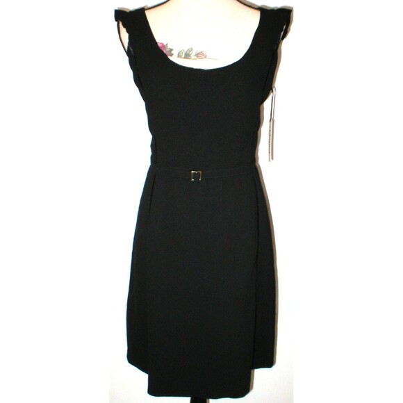 New Womens 8 NWT Belt Sleeveless Dress Black L'AGENCE Silk Blend Crepe Lined - Picture 1 of 12